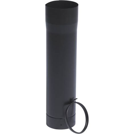 TEN – Tuyau coulissant 348541 – Acier émaillé noir mat – Longueur 50cm – Diamètre 150mm – Raccordement chauffage gaz, fuel, bois, charbon