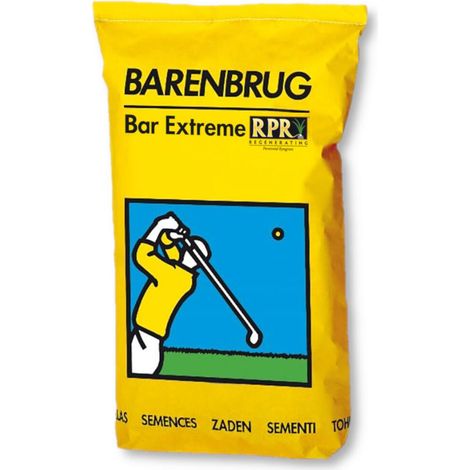 Graines de gazon Bar Extreme RPR 15 kg – Mélange pour terrains de golf – Établissement rapide – Résistant au piétinement – Vert toute l'année – Barenbrug