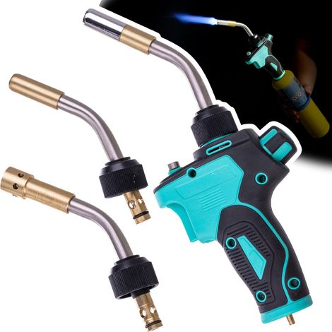 Kit de soudure pour brûleur à gaz propane mapp, 3 buses piézoélectriques, flamme d'allumage (1/5)