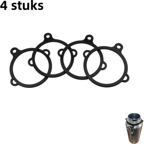 Ensemble de 4 pièces : boucle pour cordon de bouilloire à trois trous (75 mm de diamètre), boucle pour anse et anneau en caoutchouc pour thermos (noir). (1/5)