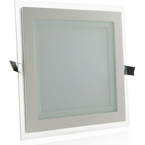 Spot LED encastrable carré 18 W, 1 800 lm, 6 000 °K, verre, 40 000 h [HO-MB02-18W-CW] (1/5)