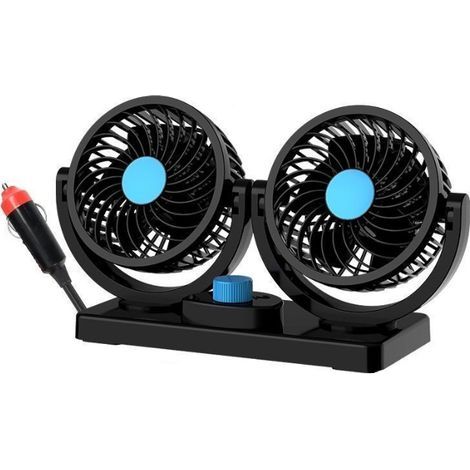 Ventilateurs De Voiture 12 V, Ventilateur De Refroidissement à Air De Voiture à Double Tête Ventilateur De Voiture électrique Ventilateur De Voiture Prise Allume-cigare (1/5)