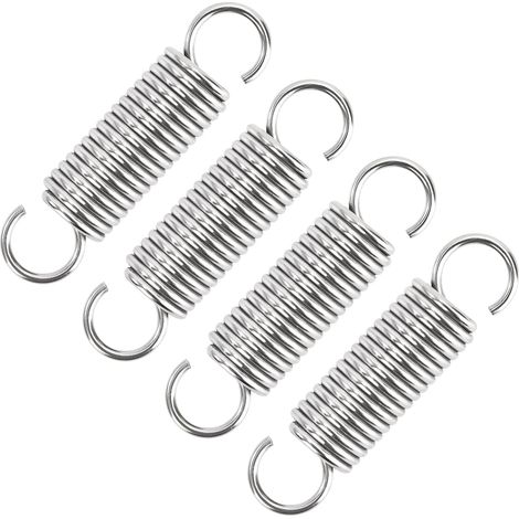 4 Pièces - Ressort De Traction - Acier Inoxydable - Double Crochet Pour Fixation - Résistant À La Corrosion - Usage Industriel Et Loisirs - Argent - 1,8x14x55 Cm (1/5)