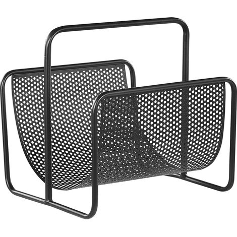 Revistero de metal hierro negro soporte almacenamiento periódicos moderno decoración Bela