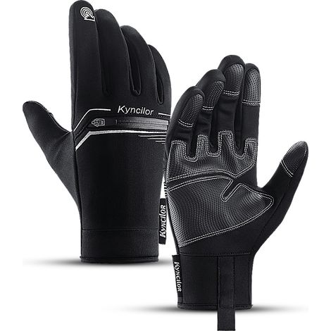 Guanti anti-calore, guanti sportivi invernali, guanti da ciclismo caldi con touch screen, guanti antiscivolo antivento per moto, ciclismo, MTB, guida, sci, L