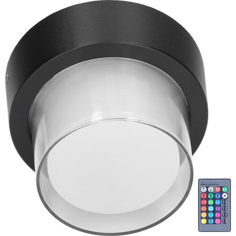 Applique murale ronde RGB 5W AC85‑265V étanche LED acrylique RGB avec télécommande pour escaliers et salles de bains (1/5)