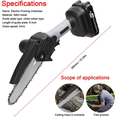 Sierra eléctrica portátil SJLERST de 21 V y 6 pulgadas - Herramienta para trabajar la madera en jardines y huertos. (1/3)