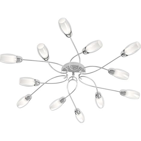 Plafoniera Contemporanea Feeling Net Metallo Cromo Vetro Trasparente 12 Luci G9 (1/2)