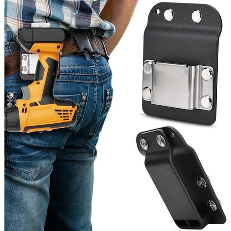Clip de ceinture à clip - Pour ceinture à outils - Clip de ceinture plat pour perceuses - Support de ceinture pour perceuses - En acier inoxydable 304 - Pour perceuse sans fil, visseuse à percussion (1/5)