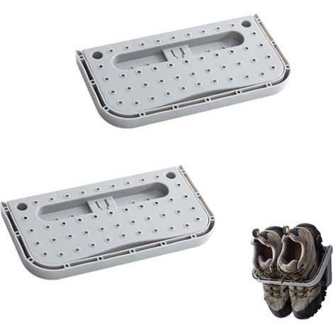 2 Pièces Porte-Chaussures Adhésif, Supports à Chaussures Pliables, Étagères à Chaussures Murales, Organisateur De Pantoufles, Support De Chaussure Mural Pliable, Rangement des Chaussures (1/5)