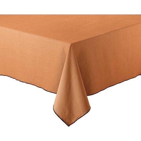 Nappe en coton recyclé Grace 140 x 250 cm Caramel (1/3)