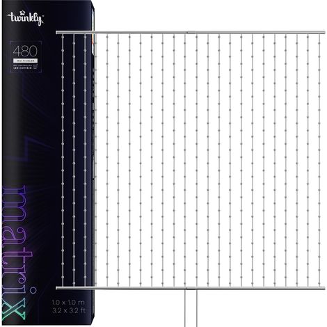 Twinkly Matrix - 480 LED RVB en forme de perle, fil transparent, type prise F 3,3x3,3 pieds (1/5)