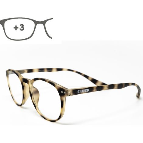 Connecticut-Lesebrille mit Schildpatt-Aufdruck, Vergrößerung +3,0 Bügel, zum Aufhängen am Hals (1/5)