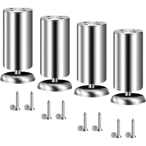 Four-piece stainless steel furniture legs, suitable for desks, sofas, tables, furniture legs, 150 mm, silver (1/5)