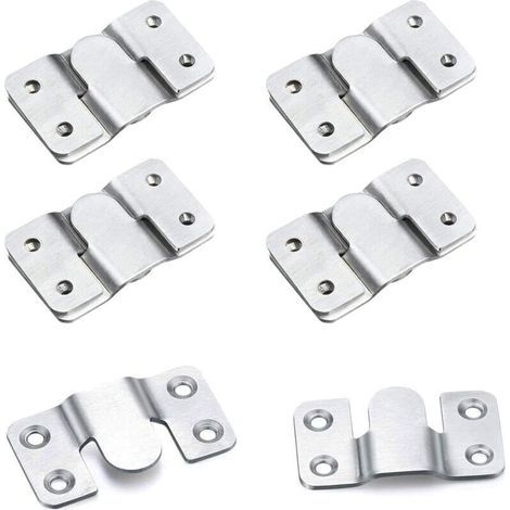 10 Pièces Support Montage Dissimulé de Meubles Embarqué Interverrouillage Pendaison, Boucle Quincaillerie Murale en Acier Inoxydable pour Accrocher miroir Cadre Dosseret Meubles