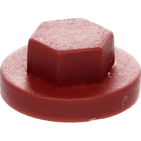 Capuchon Tête hexagonale TH Polyéthylène RAL8012 brun rouge pour vis autoperceuse ou tole de diam 6.3 - 30 pièces (1/4)