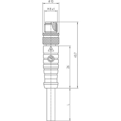 Lutronic 1054 Sensor-/Aktor-Steckverbinder, konfektioniert M8 Stecker, gerade 2.00 m Polzahl Sensore (1/2)