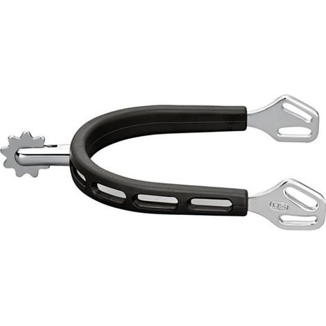 Speroni inglesi ultra fit extra grip in acciaio ricoperto in gomma con gambo 30 mm e rotella dentata