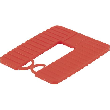 GLUSKE Euroklick Distanzplatte mit Sperrhaken 65 x 52,5 x 3 mm, rot, 1000 Stück Unterlegkeile - Distanzplättchen
