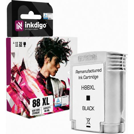 Inkdigo 88XL Tinte kompatibel mit HP OfficeJet Pro K5300, L7480, K550, K8600, TÜV-zertifiziert (1/5)