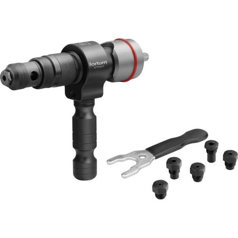 Accesorio de remachado FORTUM para taladro en T, para remaches ciegos de 2,4 a 6,4 mm, CrMoV 4770663