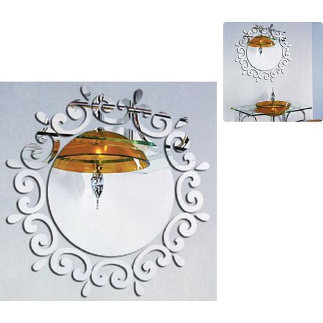 Autocollant Miroir 3D - Décoration Murale Optique En Plastique Réfléchissant - Pour Salon Chambre Cuisine - Lot De 1 Pièce (1/5)