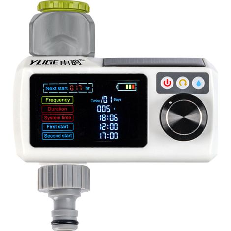 Minuterie d'irrigation solaire programmable étanche IP68, programmateur d'arrosage automatique pour robinet jardin (1/5)