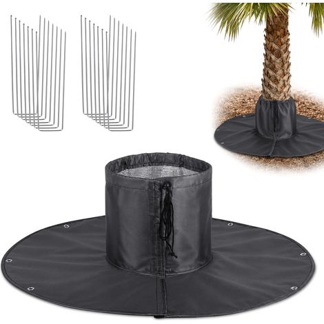 Jiubiaz 4 Stück Wurzelschutzmatte Ø100 cm aus Oxford-Gewebe mit Aluminiumfolie für Bäume und Gartenpflanzen (1/5)