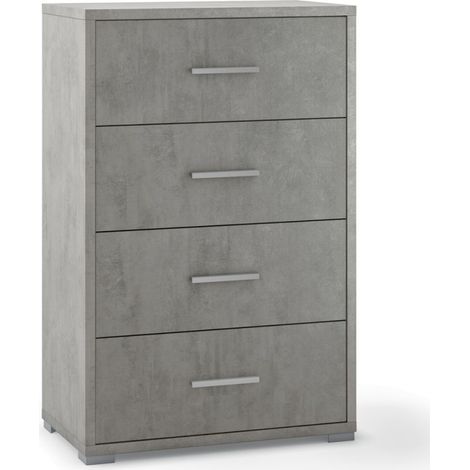 Bürokommode mit vier Schubladen Beton Cemento 51x41x h110 cm