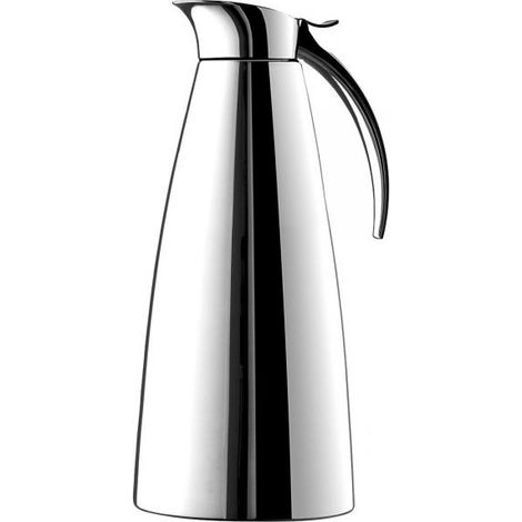 Emsa Thermo Eleganza Fiaschetta thermos in acciaio inossidabile, apertura facile per un facile riempimento e risciacquo, mantiene 12 h caldo e 24 h freddo, 1 l (1/4)
