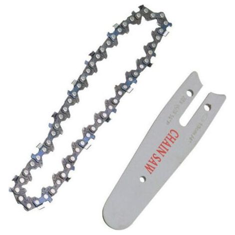 Guide de chaîne de scie électrique au lithium 4 pouces mini scie à chaîne électrique petite scie d'élagage à une main accessoires de lame de scie de jardin 4 pièces chaîne de 24 pouces 1 + guide de 24 (1/4)