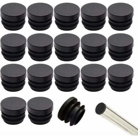 32 pièces 16mm Bouchon de Chaise Embout pour Chaise Bouchon en Plastique Rond Embout Bouchons pour Tube de Chaise Bouchon Pied de Chasie Pied de Chaise Protection (1/4)