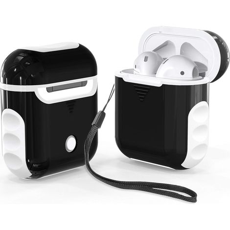 Étui rigide en silicone pour AirPods 1/2 blanc noir (1/5)