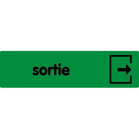 Plaque de porte Sortie avec flèche - couleur 170x45mm - 4321370