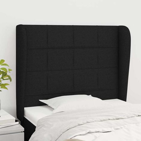 vidaXL Cabecero con orejas de tela negro 93x23x118/128 cm (1/5)