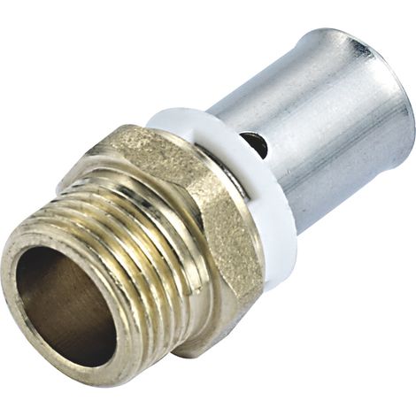 COMAP Manchons droits pour tubes PER à sertir - Diamètre ⌀12x1,1 mm - Mâle à visser 3/8 (12x17) - Raccords PexPress - 7243103U