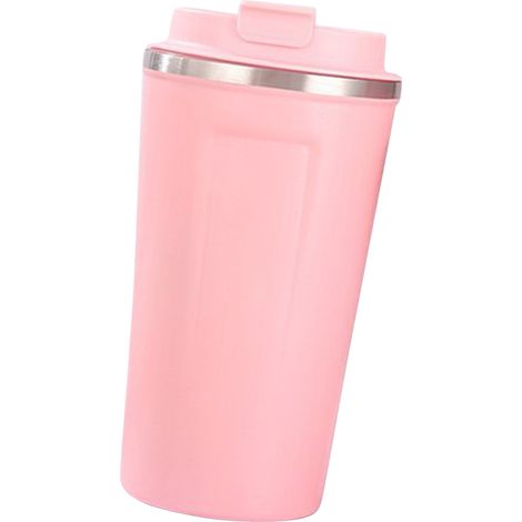 Tasse isotherme en acier inoxydable 304 avec couvercle et verrouillage de sécurité, grande capacité, rose, 510 ml, idéale pour le bureau. (1/5)