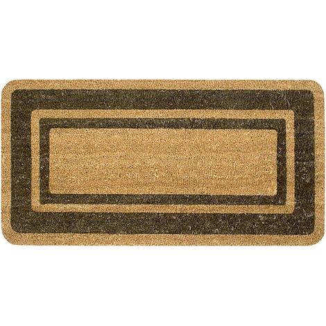 Paillasson Coco Naturel Élégant Antidérapant 40X70 cm Tapis Porte Entrée Interne Extérieur - Marron