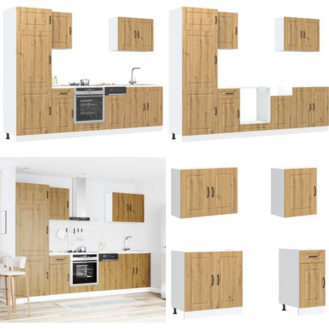 vidaXL 7-tlg. Küchenschrank-Set Kalmar Artisan-Eiche Holzwerkstoff (1/5)