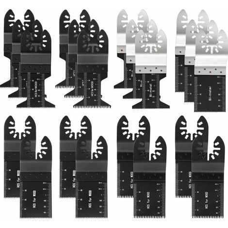 Lame De Scie Oscillante - 20 Pièces - Bi-Métal Et Acier À Haute Teneur En Carbone - Compatible Avec Multitools Universels - Lot De 20 (1/5)