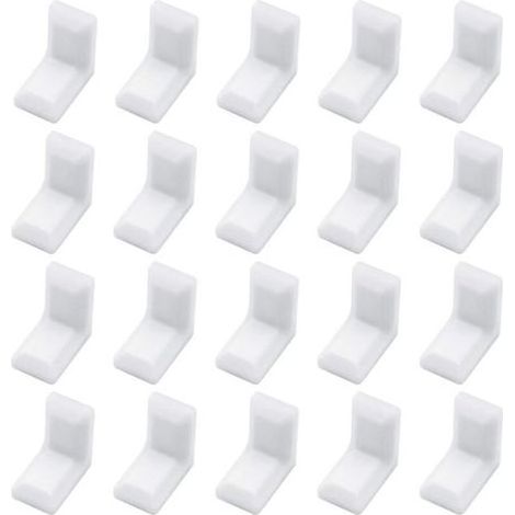Lntyq Ensemble de 40 supports d'angle en acier galvanisé en forme de l pour armoires, étagères (1/5)
