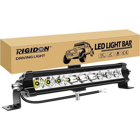 11 Pouces 27 cm 30W 3000LM Barre de Led 4x4, une rangée 12V 24V droit barres lumineuse leds pour offroad Véhicules Voiture camions SUV ATV, 6000K feu antibrouillard, phare de travail, 12V 24V (1/5)