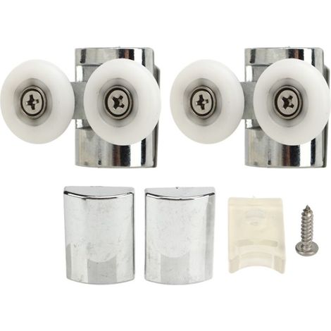 Kit de roulement pour porte coulissante en verre de salle de bain, poulie supérieure et inférieure de 23mm pour armoire (1/5)
