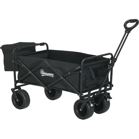 Chariot pliant sac avec thermique amovible, angle de poignée et sac de transport noir (1/5)
