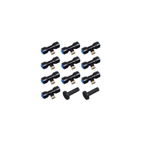 Système D'irrigation Système de Brumisateur Extérieur Kit,Buse de Pulvérisation en Laiton pour Jardin,Atomiseur Buse,Avec 10 Buses pour Jardin Patio Bricolage (1/4)