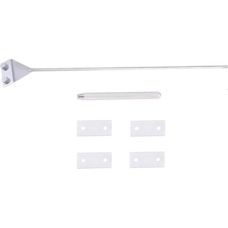 Grattoir pour Aquarium en Acier Inoxydable Argenté avec 5 Lames Résistantes la Corrosion, Design Anglé pour Nettoyage des Coins, pour Aquarium en Verre (1/5)