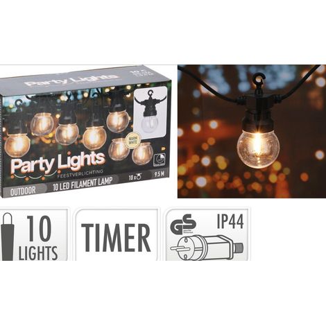 Progarden Luminaria LED 5 metri nera bianca calda