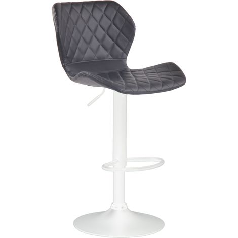 Sgabello bar Cork in similpelle bianco nero (1/5)