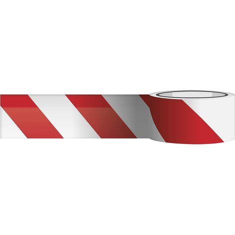 Ruban de Signalisation de chantier Rouge et blanc 60 mm X 33 m, Ruban de marquage pour délimiter des zones (1/5)