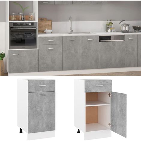 Maison Exclusive - Armadio Inferiore Cassetto Grigio Cemento 40x46x81,5Multistrato (1/5)
